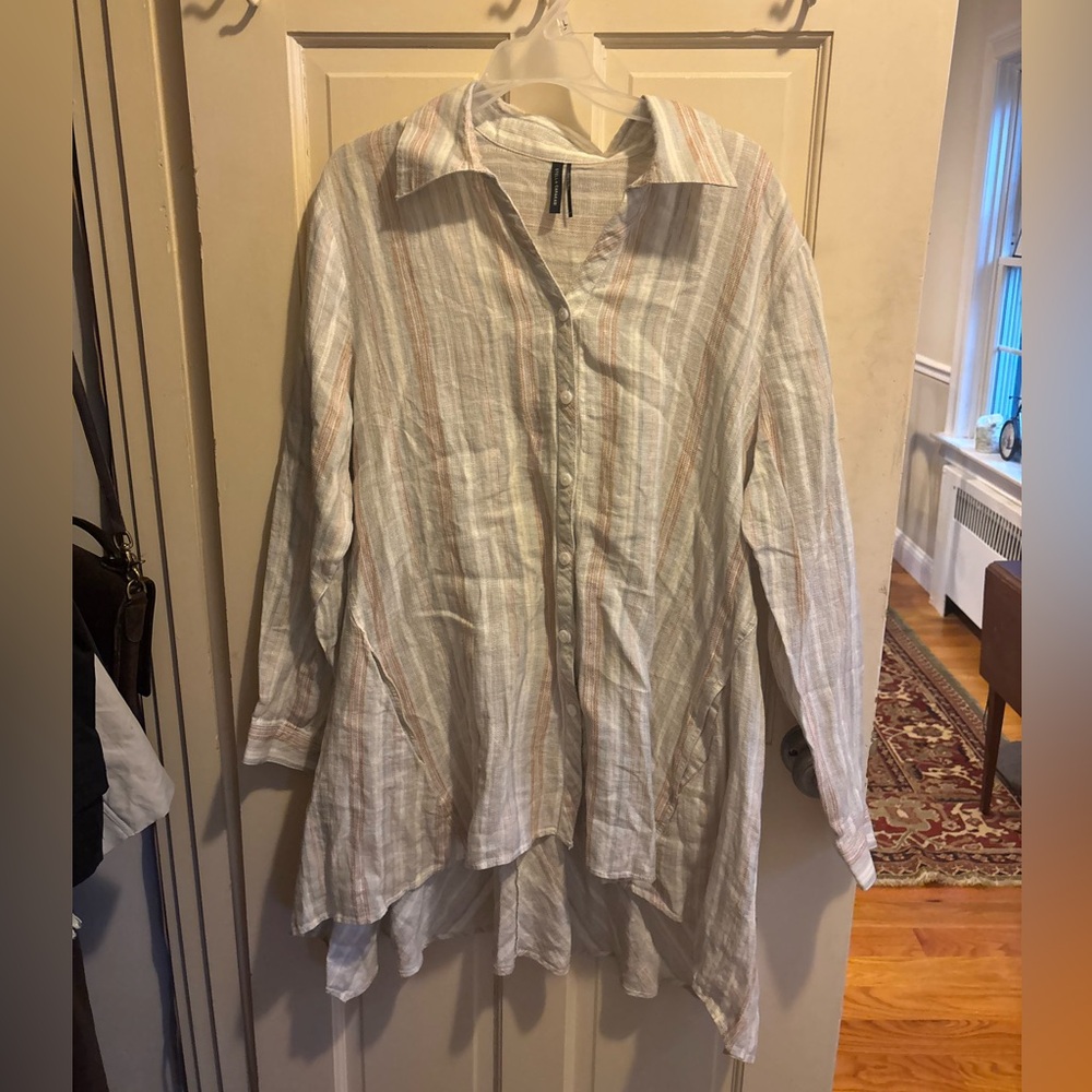 Stella Carakasi Striped True Form Shirt Large - Picture 2 of 4